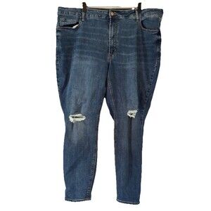 Old Navy High-Rise Rockstar Super Skinny Secret Smooth Pockets Size 24 Med Wash